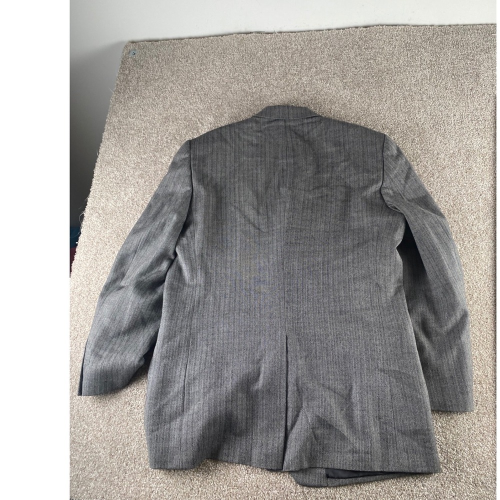 Jos A Bank Classic Collection Grey Herringbone 100% Wool Blazer Sport Coat 44L - Picture 14 of 14